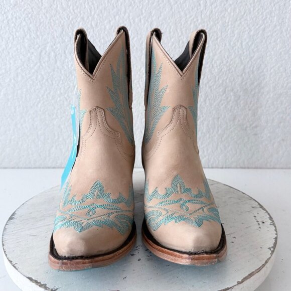 Lane LEXINGTON Womens Cowboy Bootie Sz 6 Sand and Stream Western Cowgirl Boots - Picture 6 of 13